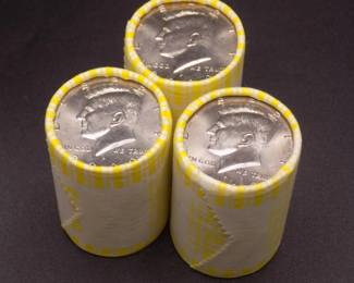 Lot 80. Three rolls of 20 each (60 total) 2000 uncirculated Kennedy Half Dollars