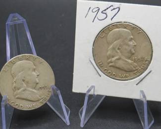Lot 197. Two Franklin Half Dollars