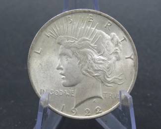 Lot 345. 1922 P Peace Silver Dollar