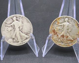 Lot 217. 1942 S and D Walking Liberty Half Dollar Coins