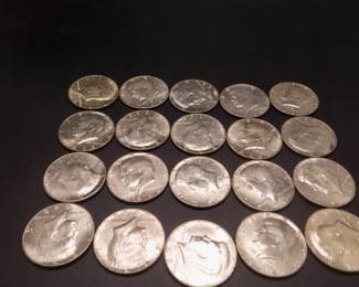 Lot 102. Twenty 40% Silver Kennedy Half Dollars