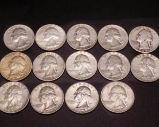 Lot 50. 14 Pre-1965 Washington Quarters