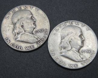 Lot 151. Two Franklin Half Dollar Coins