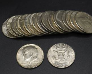 Lot 208. Twenty 40% Silver Kennedy Half Dollars
