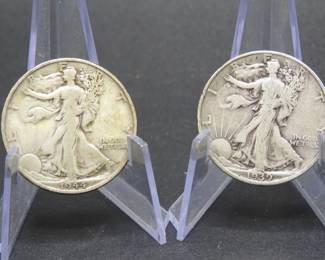 Lot 353. Two Walking Liberty Half Dollars