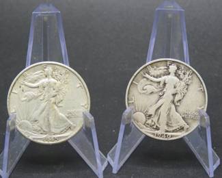 Lot 354. Two Walking Liberty Half Dollars