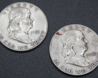 Lot 155. Two Franklin Half Dollar Coins