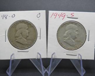 Lot 304. Two Franklin Half Dollars dates as pictured