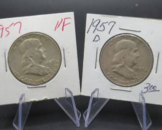 Lot 199. Two Franklin Half Dollars