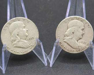 Lot 193. Two Franklin Half Dollars