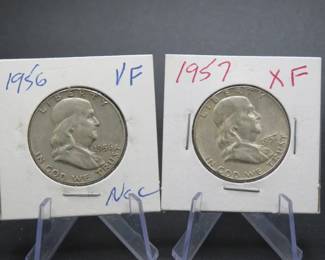 Lot 306. Two Franklin Half Dollars dates as pictured