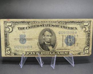 Lot 168. $5 Blue Silver Certificate Series 1934 A