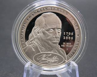 Lot 235. 2006 U.S. Mint Benjamin Franklin Commemorative 90% Proof Silver dollar