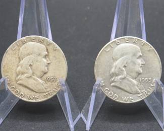 Lot 190. Two Franklin Half Dollars