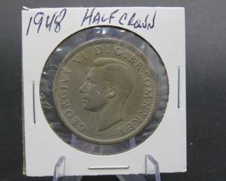 Lot 266. 1948 Great Britan Georgivs VI Half Crown copper nickel coin