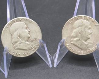 Lot 194. Two Franklin Half Dollars