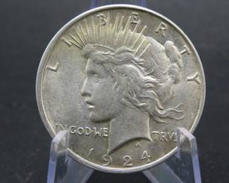 Lot 334. 1924 P Peace Silver Dollar