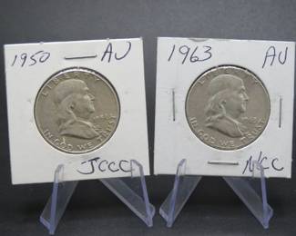 Lot 301. Two Franklin Half Dollars dates as pictured