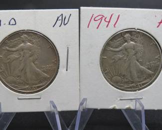 Lot 166. 1941 P and 1941 D Walking Liberty half dollars