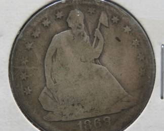 Lot 312. 1868 S Seated Liberty Half Dollar
