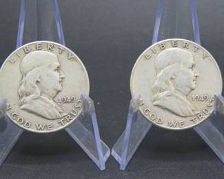 Lot 324. Two Franklin Half Dollars