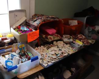 Crafts, sewing buttons, fabrics, crochete supplies