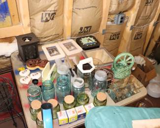 Various Glassware, Picture Frames, Boxes of Vintage Fuses