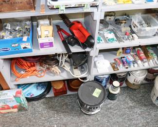 Power Cords, Hedge Trimmers, Various Home Repair Supplies Tools and Hardware