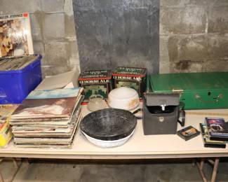 Coleman Table Top Camping Grills, LP Records, Tins