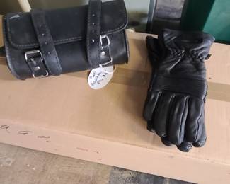 Gloves and bag for motorcycle 