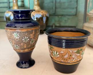 Small Ceramic Bottle Vase and Pot