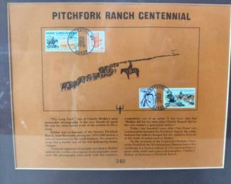 Pitchfork Ranch Centennial Limited Ed Print with Stamps & Native American Art