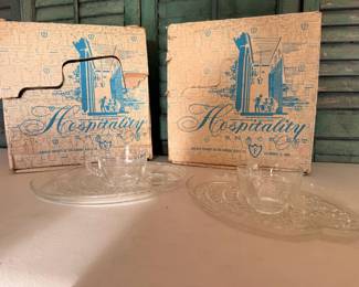 Vintage Glass Snack Set