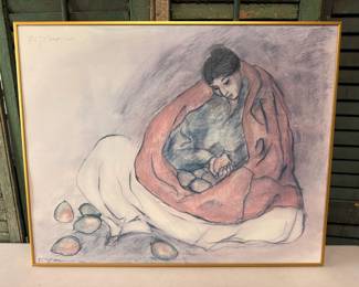 1977 RC Gorman Signed Print - Navajo Women with Pears