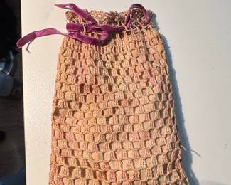 Antique Crochet Reticule Bag with Separate Strap