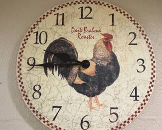 Dark Brahma Rooster Wall Clock