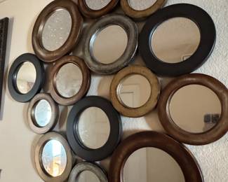 Assorted Round and Oval Mirrors Wall Decor Set