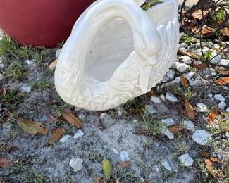 Vintage Ceramic Swan Planter