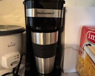 Elite Gourmet EHCA Single Serve Coffee Maker with oz Travel Mug