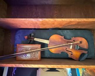 Vintage Violin with Case and Rosin Box