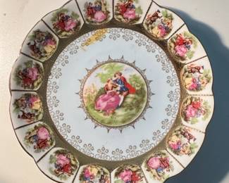 Vintage JKW Bavaria Fragonard Love Story Porcelain Decorative Plate
