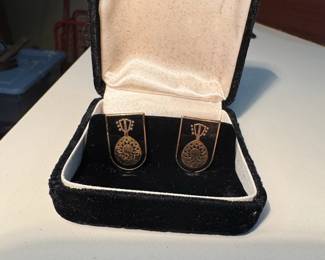 Vintage Lyre and Sun Cufflinks with Presentation Box