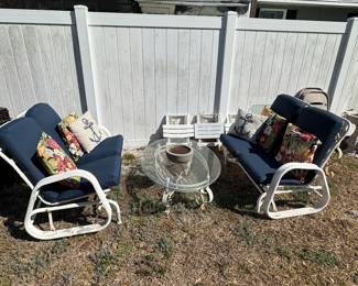 Courtyard Casual Santa Fe Aluminum Sling Loveseat Glider, White