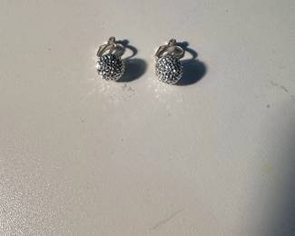 Rhinestone Ball ClipOn Earrings  Disco Ball Style