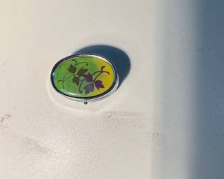 Oval Pill Box with Floral Design