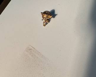 Vintage Cherub or Angel Lapel Pin with Small Gemstone Accent