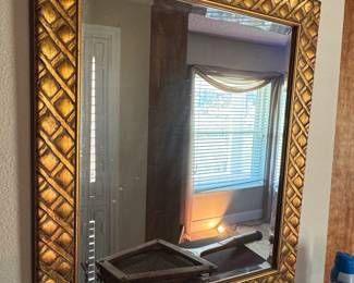 Hollywood Regency Lattice Giltwood Mirror