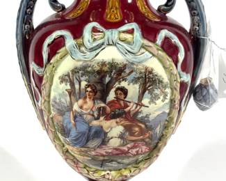 Lot 18 Majolica Style Urn
