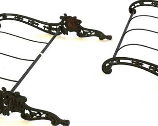 Lot 327 Antique Iron sleigh bed