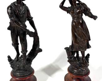 Lot 259 Pair Spelter figures